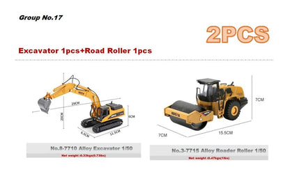 Alloy Diecast Excavator Loader | 1:50 Scale Metal Construction Model