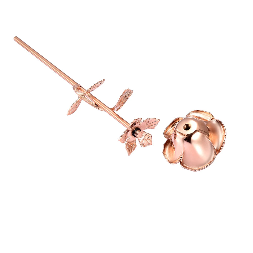 Rose Flower Cremation Jewellery - Stainless Steel Ashes Urn
