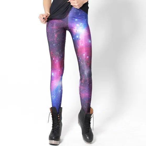Galaxy Print Leggings | High-Stretch Space Gym Pants & Yoga Tights Set