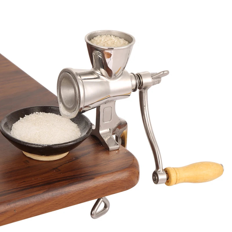 Manual Grain & Coffee Grinder - Adjustable Stainless Steel Mill