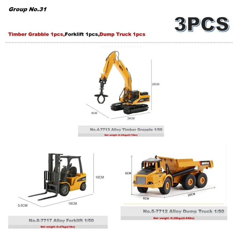 Alloy Diecast Excavator Loader | 1:50 Scale Metal Construction Model
