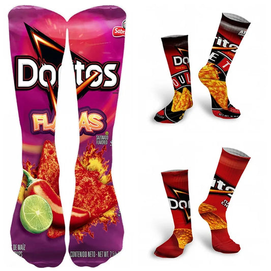 Funny Potato Chip Socks - 3D Printed Novelty Snack Art Socks
