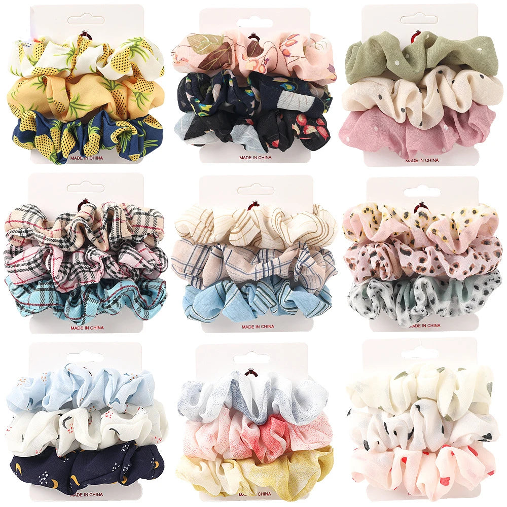 Silk Scrunchie Set | 6pc Floral Print Anti-Breakage Hair Ties
