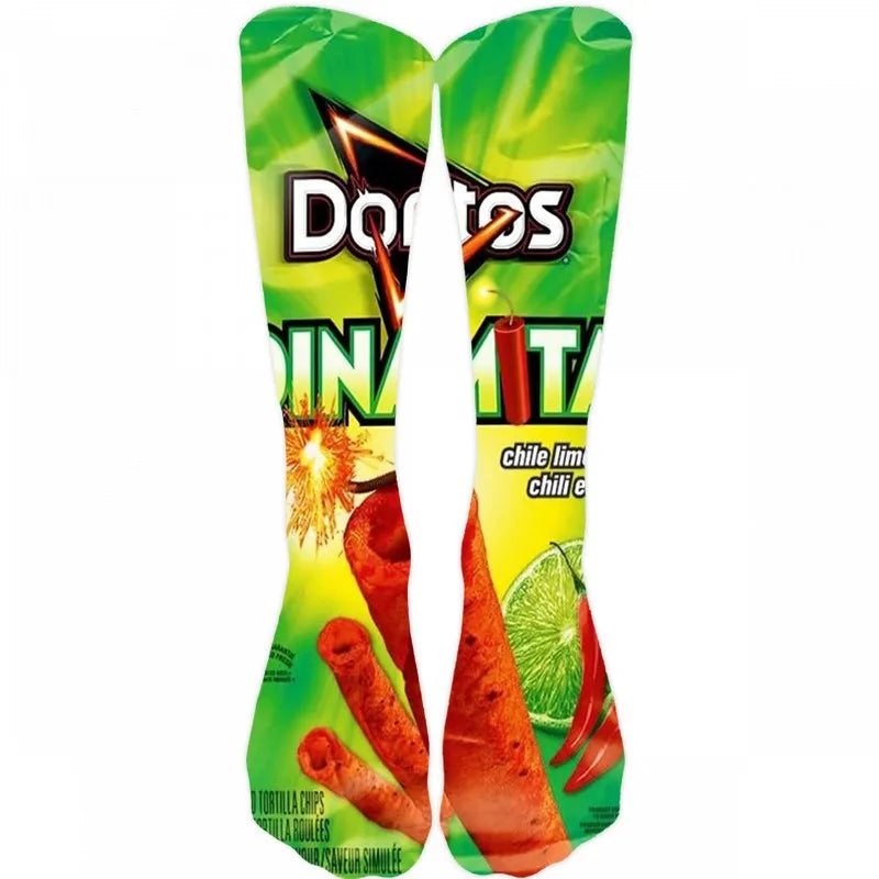 Funny Potato Chip Socks - 3D Printed Novelty Snack Art Socks