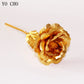 24K Gold Foil Eternal Galaxy Rose - Colorful Flower with "Love" Base