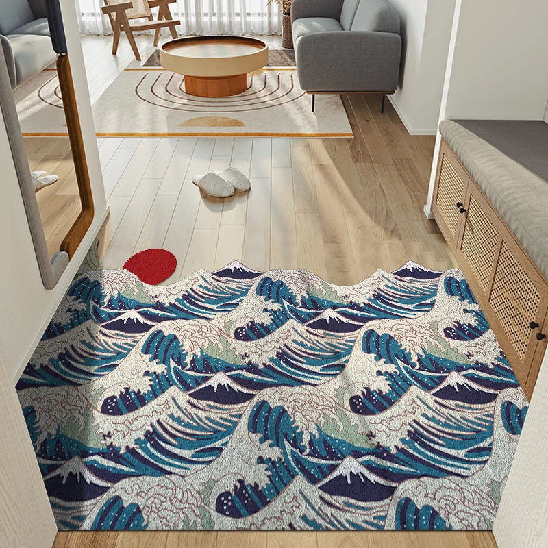 Washable Non-Slip Rug - Great Wave Sun Door Mat