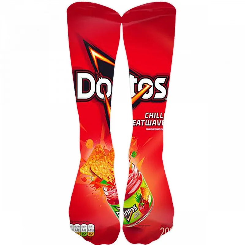 Funny Potato Chip Socks - 3D Printed Novelty Snack Art Socks