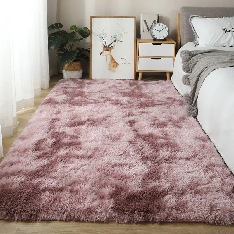 Large Fluffy Rug 160x230cm - Washable Non-Slip Plush Carpet