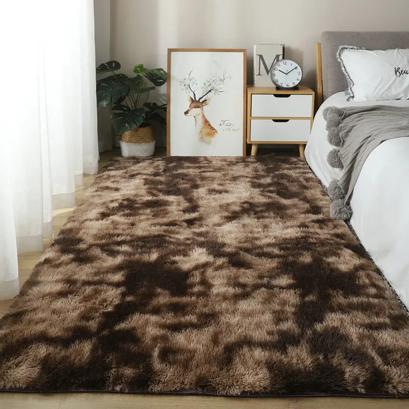 Large Fluffy Rug 160x230cm - Washable Non-Slip Plush Carpet