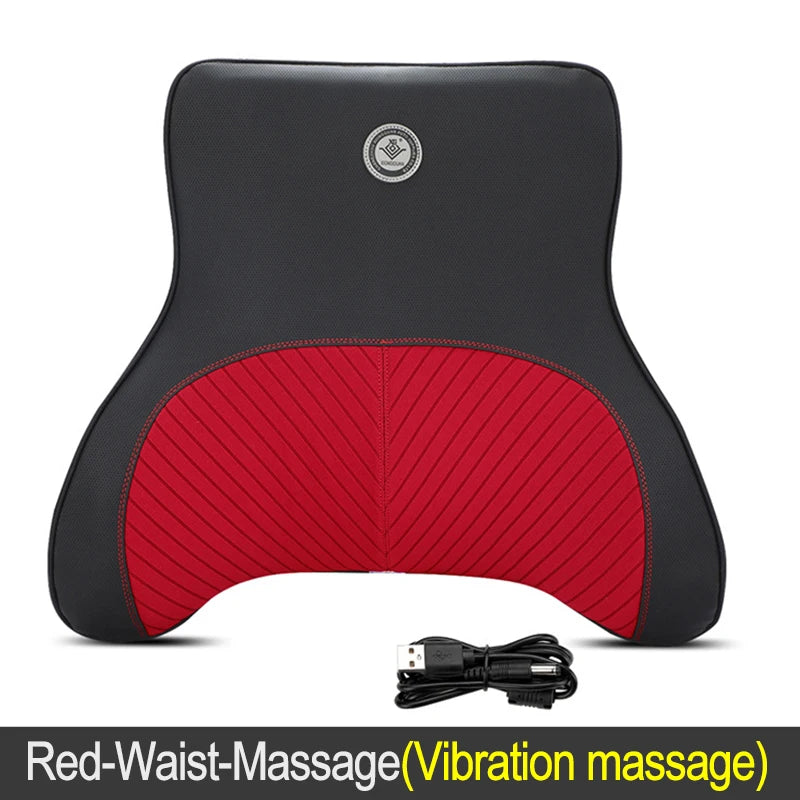 Electric Car Massage Neck Pillow - Memory Foam Back Support