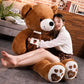 Giant 80cm Teddy Bear with Scarf | Soft Plush Stuffed Animal Kids Toy