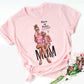 Super Mom Graphic T-Shirt | Pink Harajuku Mother's Love Summer Tee