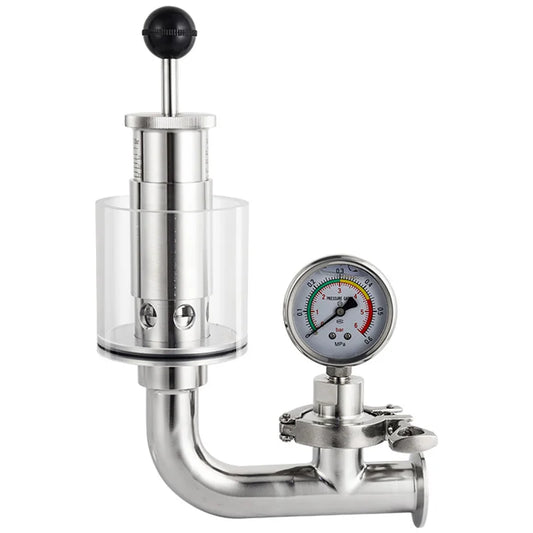 1.5" Tri Clamp Spunding Valve with Pressure Gauge | Sanitary Brew Set