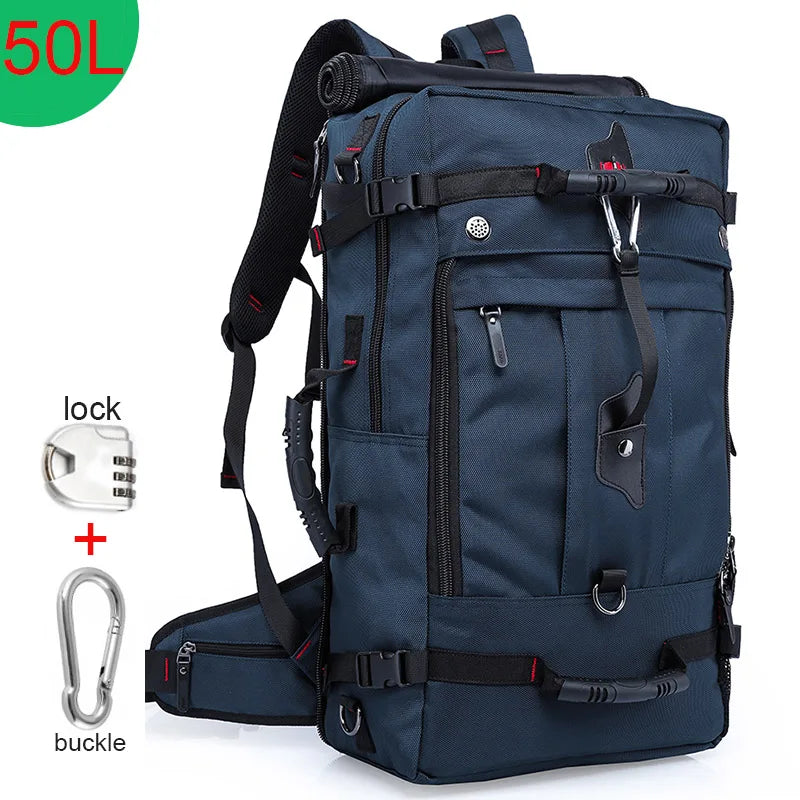 50L Waterproof Travel Backpack | 17.3" Laptop Multifunction Hiking Bag