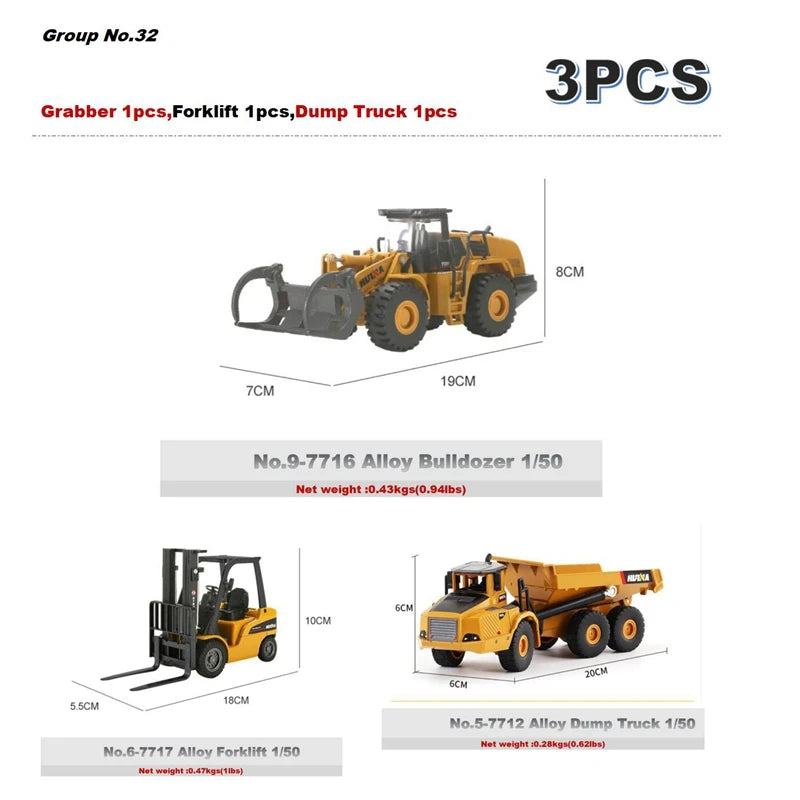 Alloy Diecast Excavator Loader | 1:50 Scale Metal Construction Model