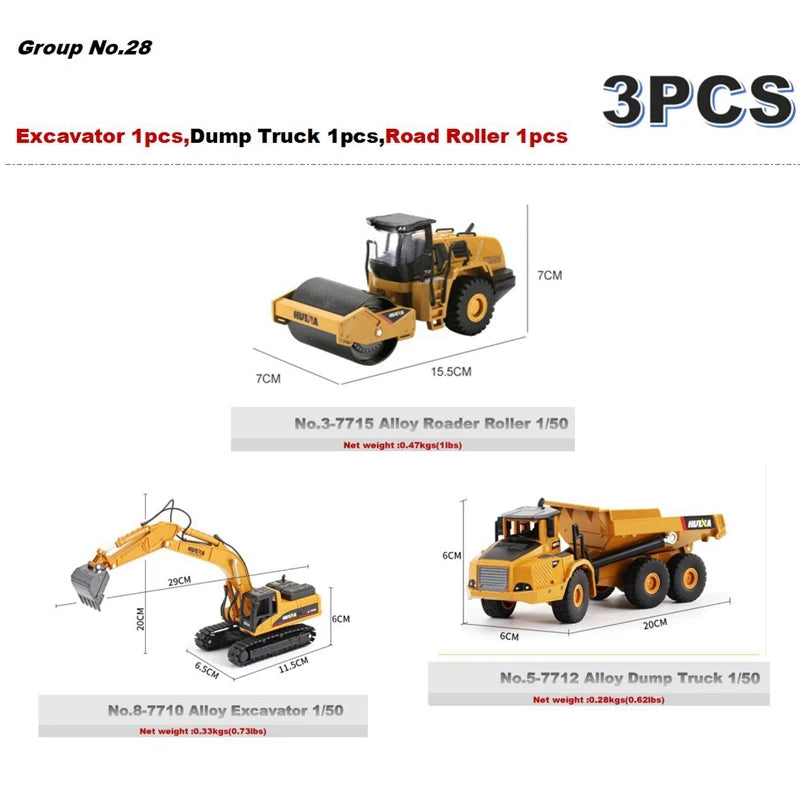 Alloy Diecast Excavator Loader | 1:50 Scale Metal Construction Model