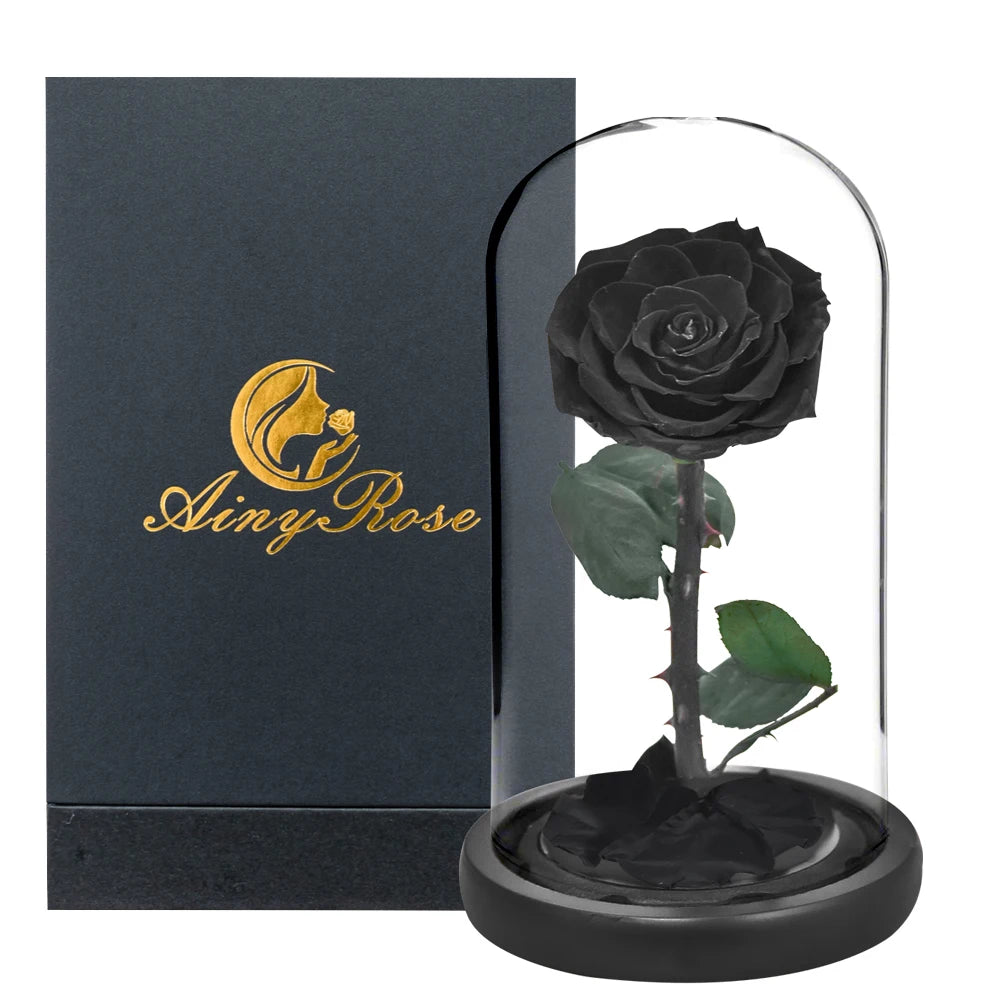 Preserved Rose in Glass Dome - Eternal LED Wedding Gift Rose