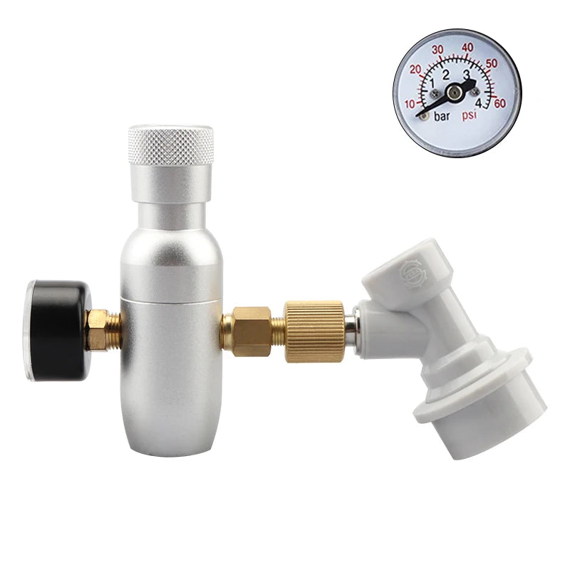 Portable Mini Keg CO2 Charger Kit | 0-60PSI Regulator & Ball Lock
