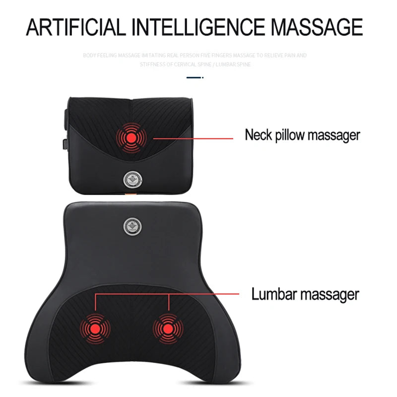 Electric Car Massage Neck Pillow - Memory Foam Back Support