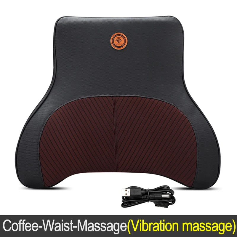 Electric Car Massage Neck Pillow - Memory Foam Back Support