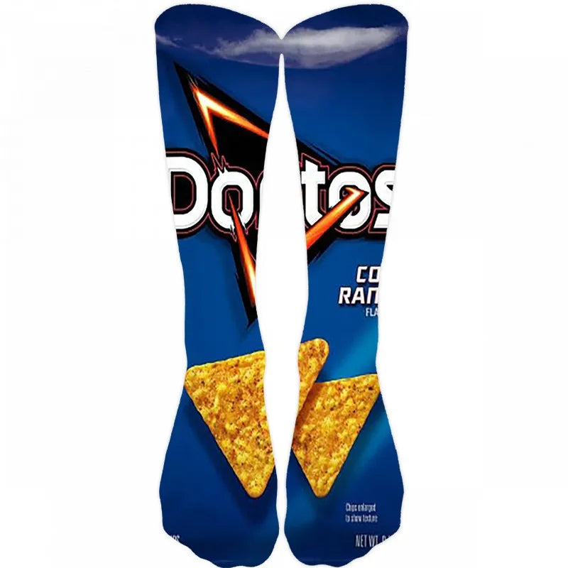 Funny Potato Chip Socks - 3D Printed Novelty Snack Art Socks