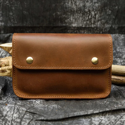 Men's Genuine Leather Belt Pouch | Vintage Waist Bag & Phone Holster