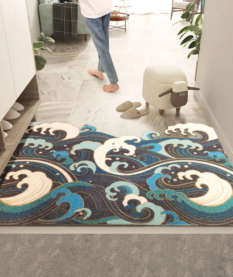 Washable Non-Slip Rug - Great Wave Sun Door Mat