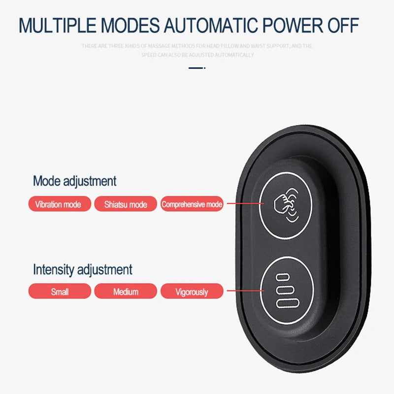 Electric Car Massage Neck Pillow - Memory Foam Back Support