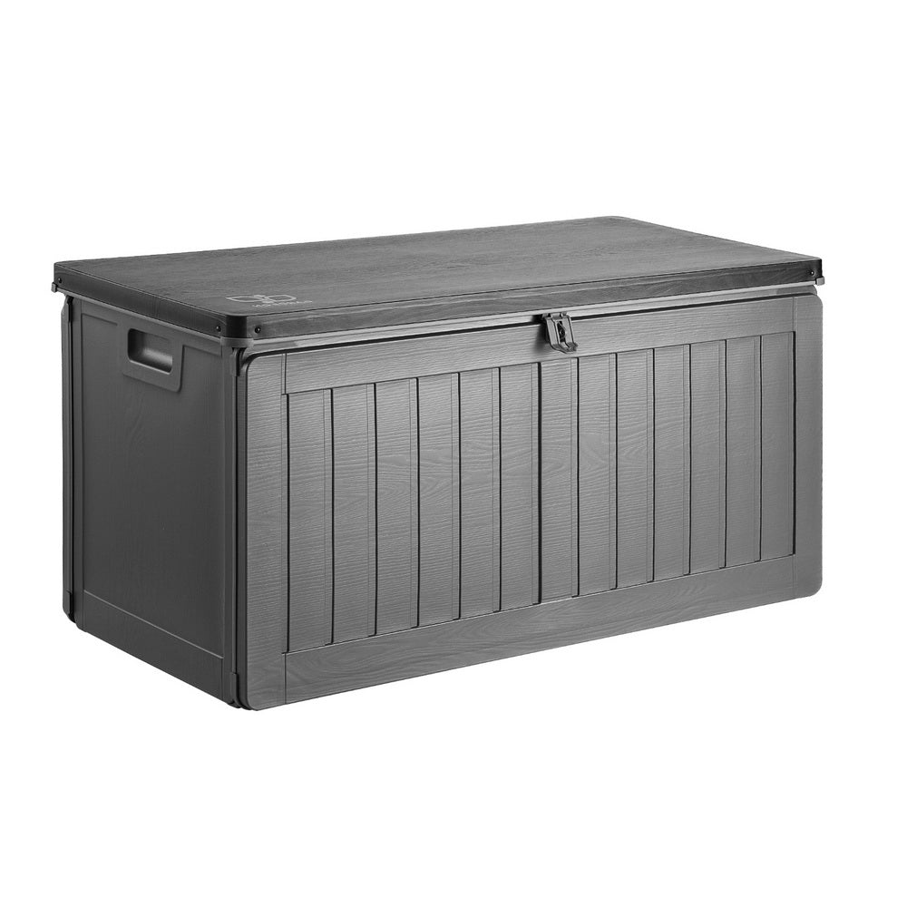 Outdoor Storage Box 190L | Lockable Garden Bench Tool Shed Black