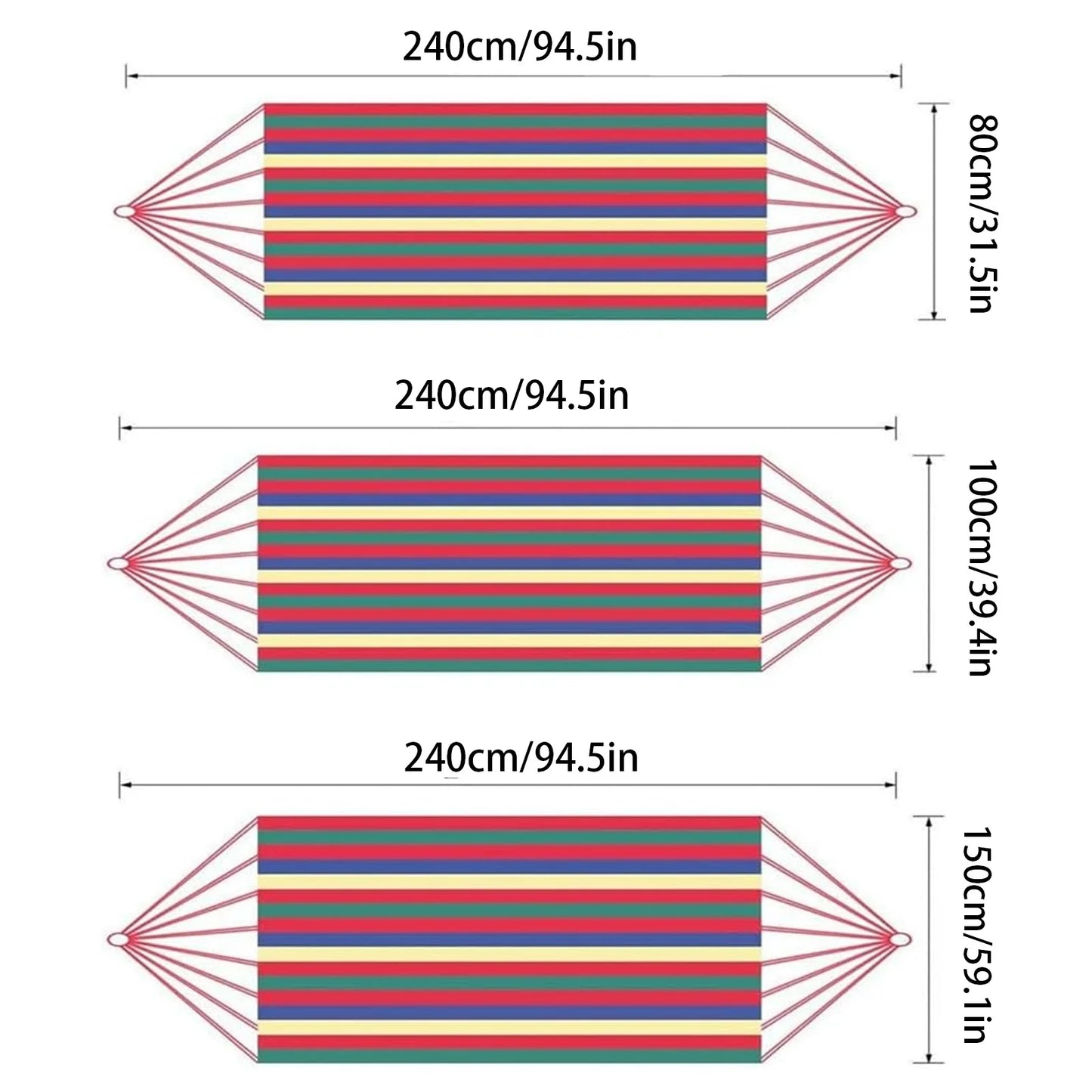 Double Hammock 2 Person Canvas Cotton | Outdoor Garden Tree Bed Set