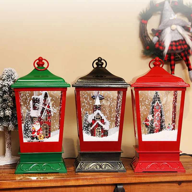 40cm Musical Christmas Snow Lantern - Street Light Ornament