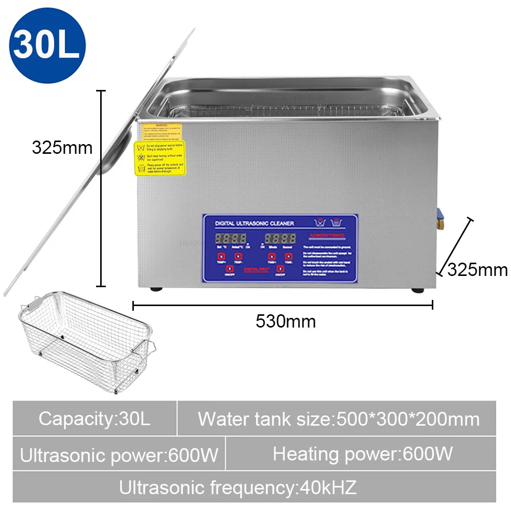 3L Digital Ultrasonic Cleaner | Heated Jewellery Glasses & Dental Bath