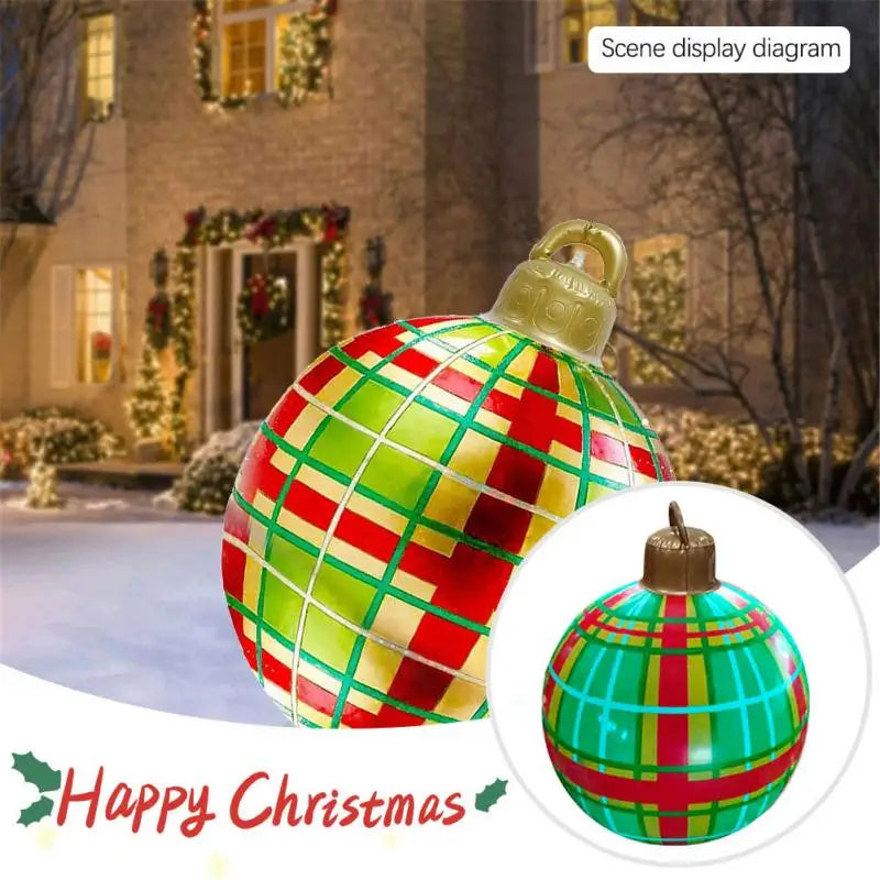 60cm Giant Outdoor Christmas Inflatable Ball - PVC Ornament