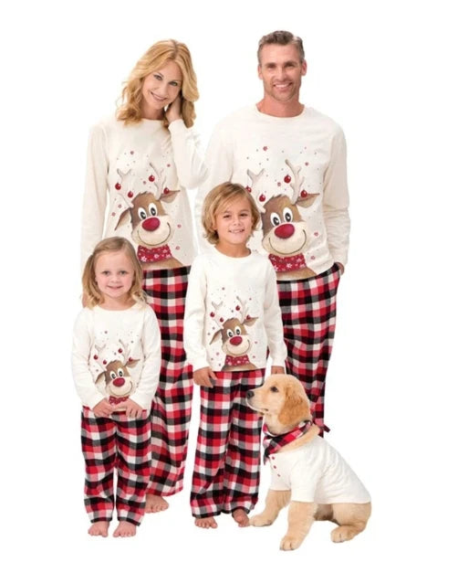 Family Matching Christmas PJs | Reindeer & Tartan Xmas Pyjama Set
