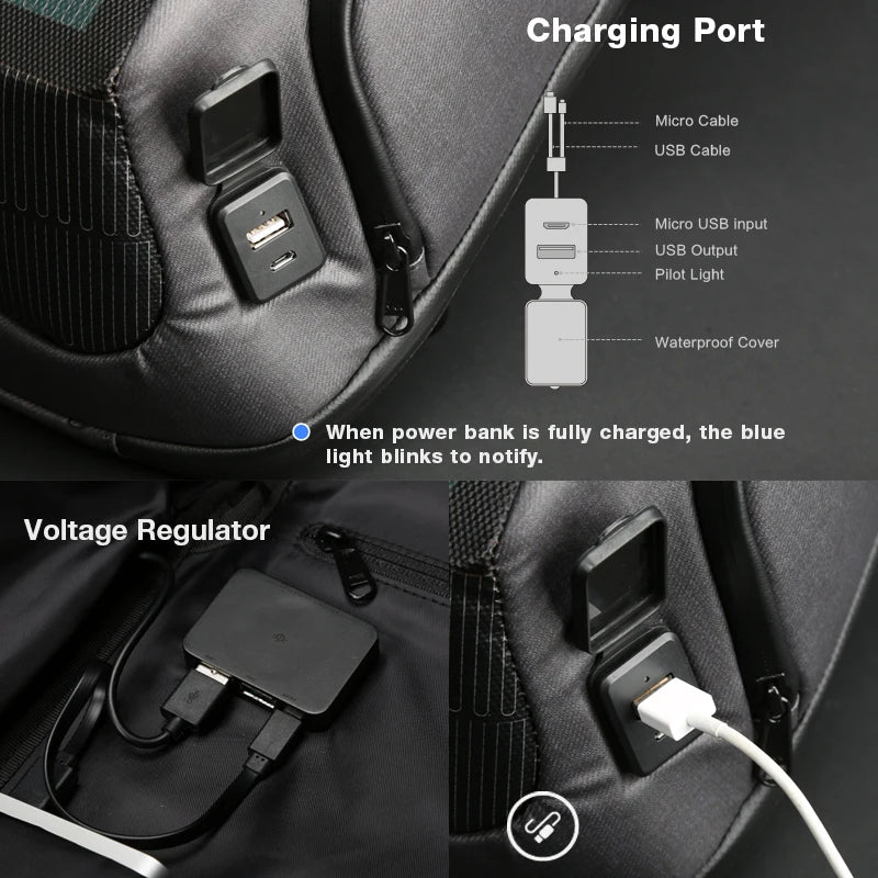 Solar Laptop Backpack | 15.6" USB Charging Anti-Theft Travel Bag