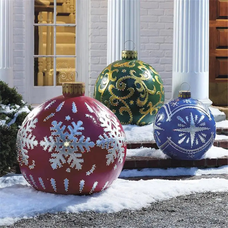 60cm Giant Outdoor Christmas Inflatable Ball - PVC Ornament