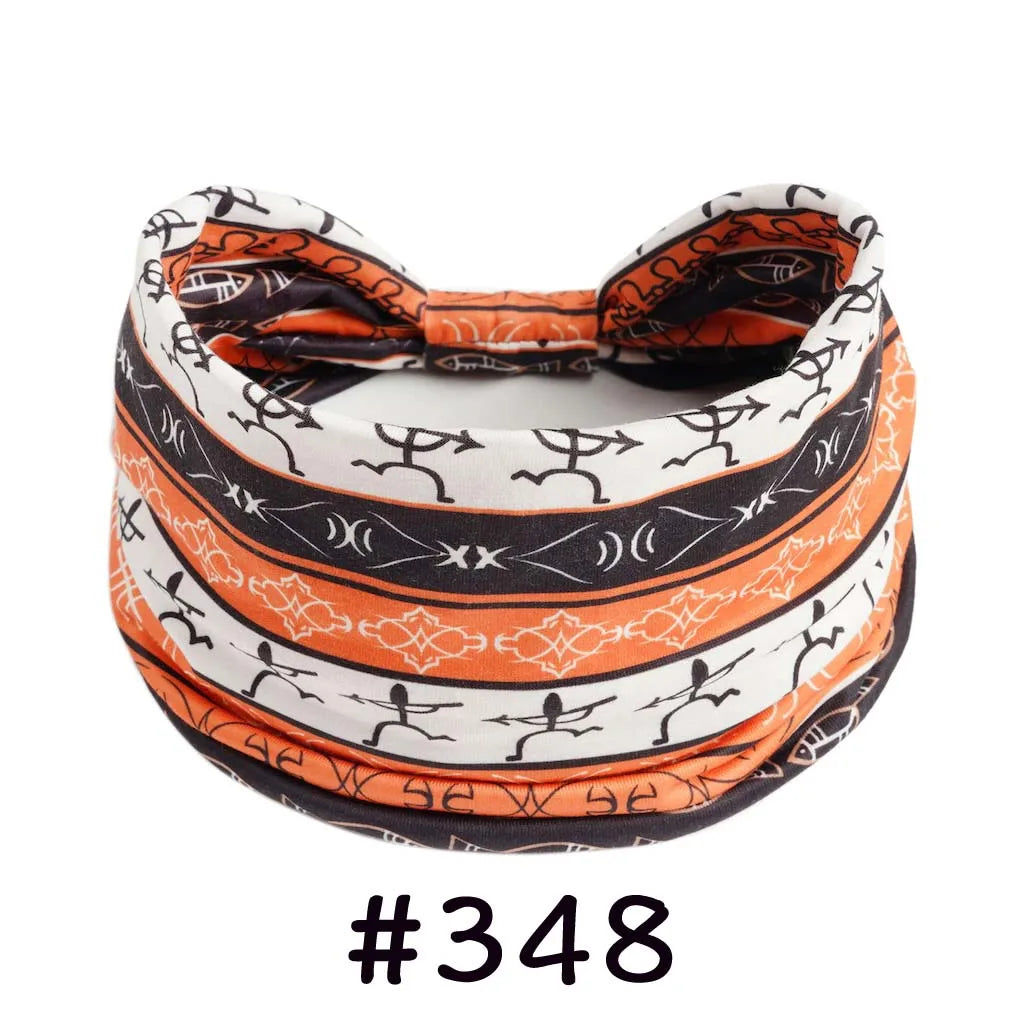 Boho Headbands for Women - Knotted Wide Stretch Turban Wrap