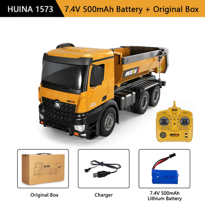 RC Dumper Truck 1/14 Scale | 10CH Remote Control Alloy Loader Toy Set