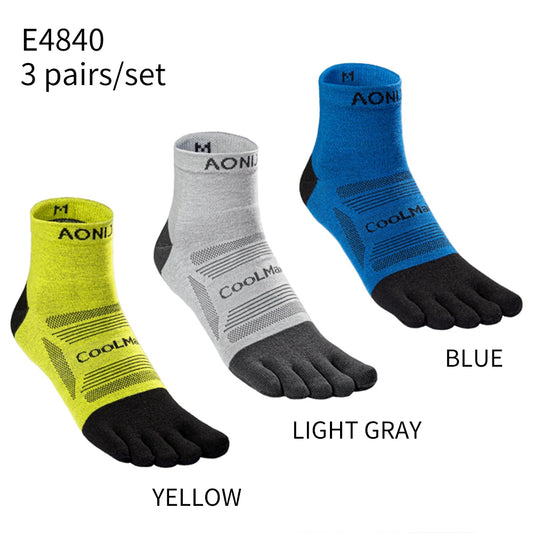 3 Pair Set Sports Toe Socks - Five-Toed Running & Marathon Set