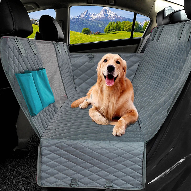 Car Pet Seat Cover | Waterproof Double Zipper Rear Seat Protector Mat