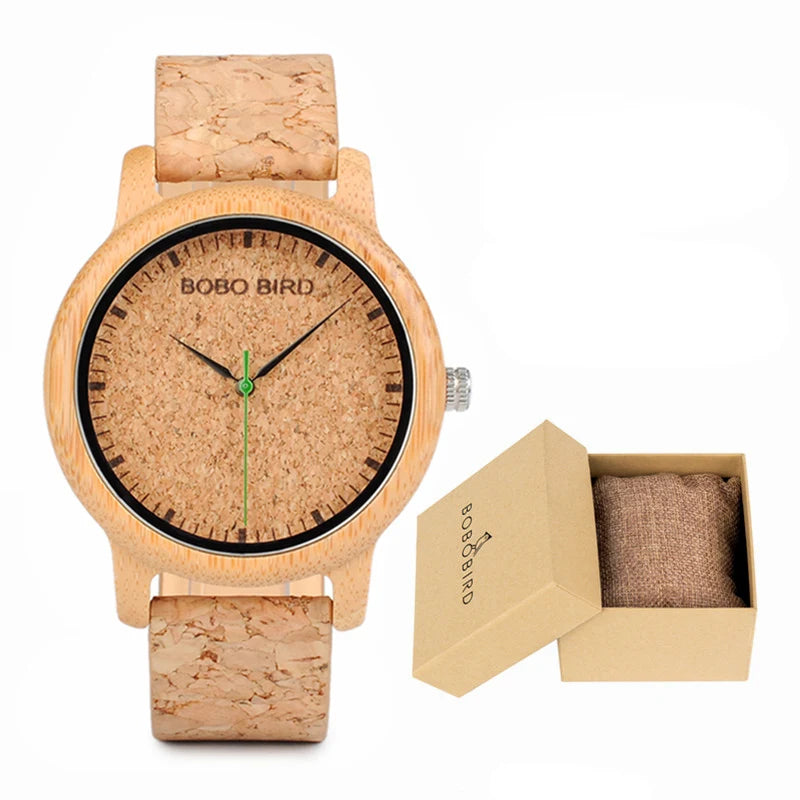 Wooden Watch with Leather Strap | Handmade Eco-Friendly Quartz Gift