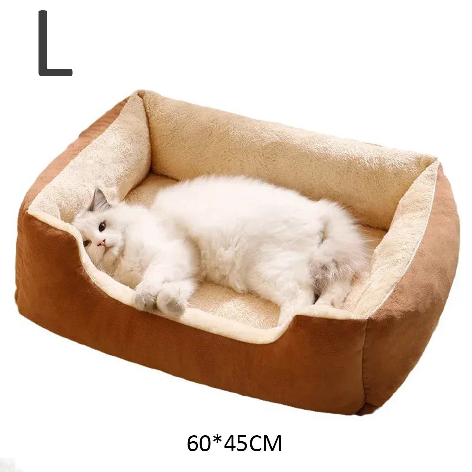 Bed for Cats | Soft Plush Pet Cushion Kitten House Basket Supply Set