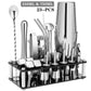 25pc Boston Cocktail Shaker Set | Professional Bartender Kit & Stand
