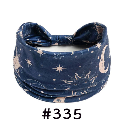 Boho Headbands for Women - Knotted Wide Stretch Turban Wrap