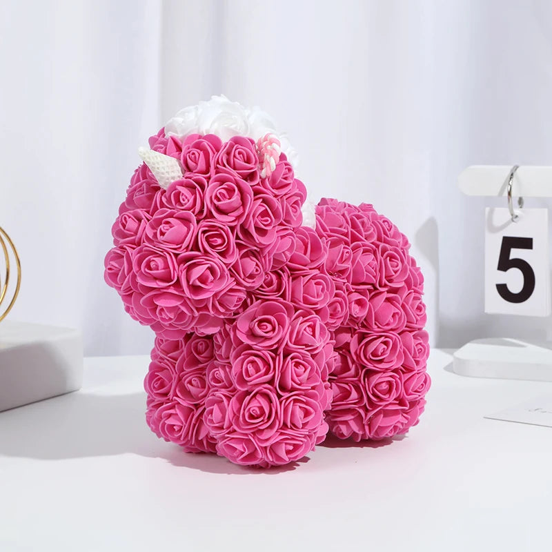 25cm Rose Unicorn PE Flower Gift | Valentines Day Magic Decor for Her