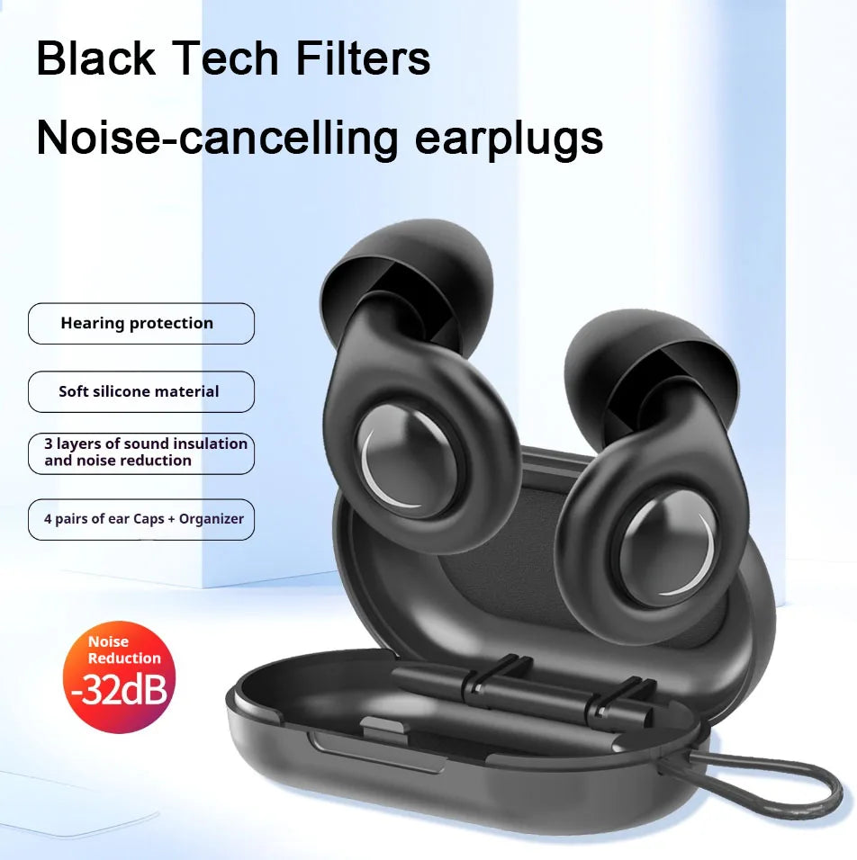 Silicone Ear Plugs | Reusable Noise Cancelling Sleep & Work Protection
