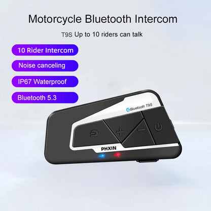 Motorcycle Helmet Intercom | 2000M 10-Rider Bluetooth Wireless Headset