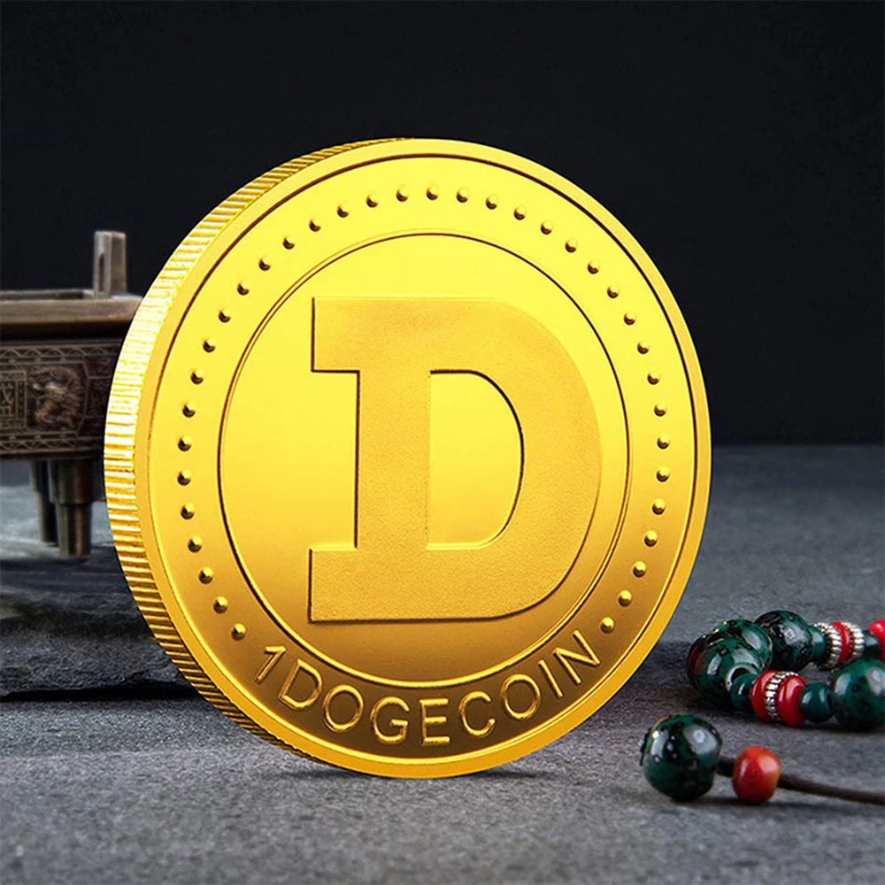 Dogecoin Commemorative Coin - Gold Plated Crypto HODL Token