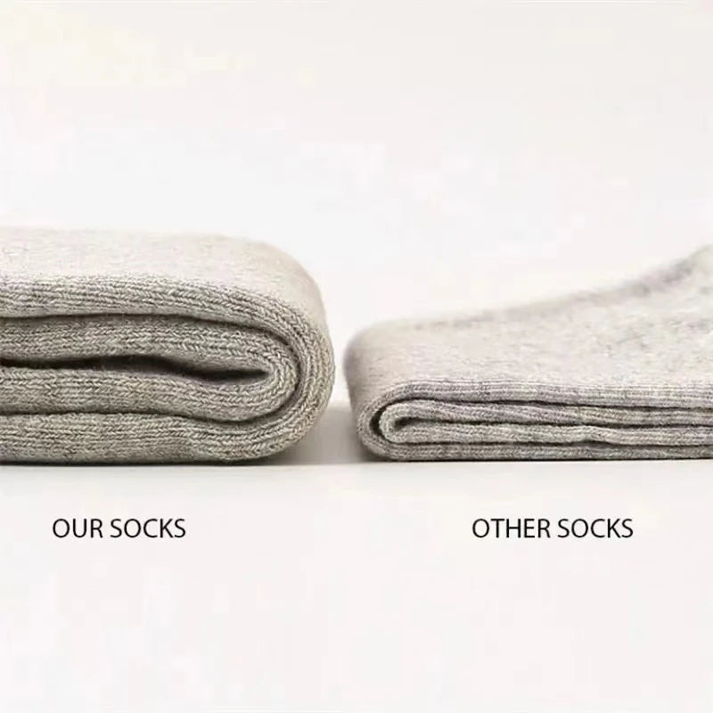 5 Pairs Mens Cotton Business Socks - Thick Warm Winter Socks