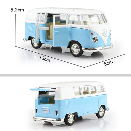 VW T1 Transporter Bus 1:36 Alloy Model | Retro Pull Back Toy Car